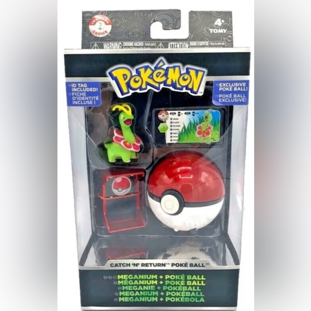 RARE Pokemon Catch "N" Return Poke Ball Meganium Exclusive Poke Ball By Tomy NEW